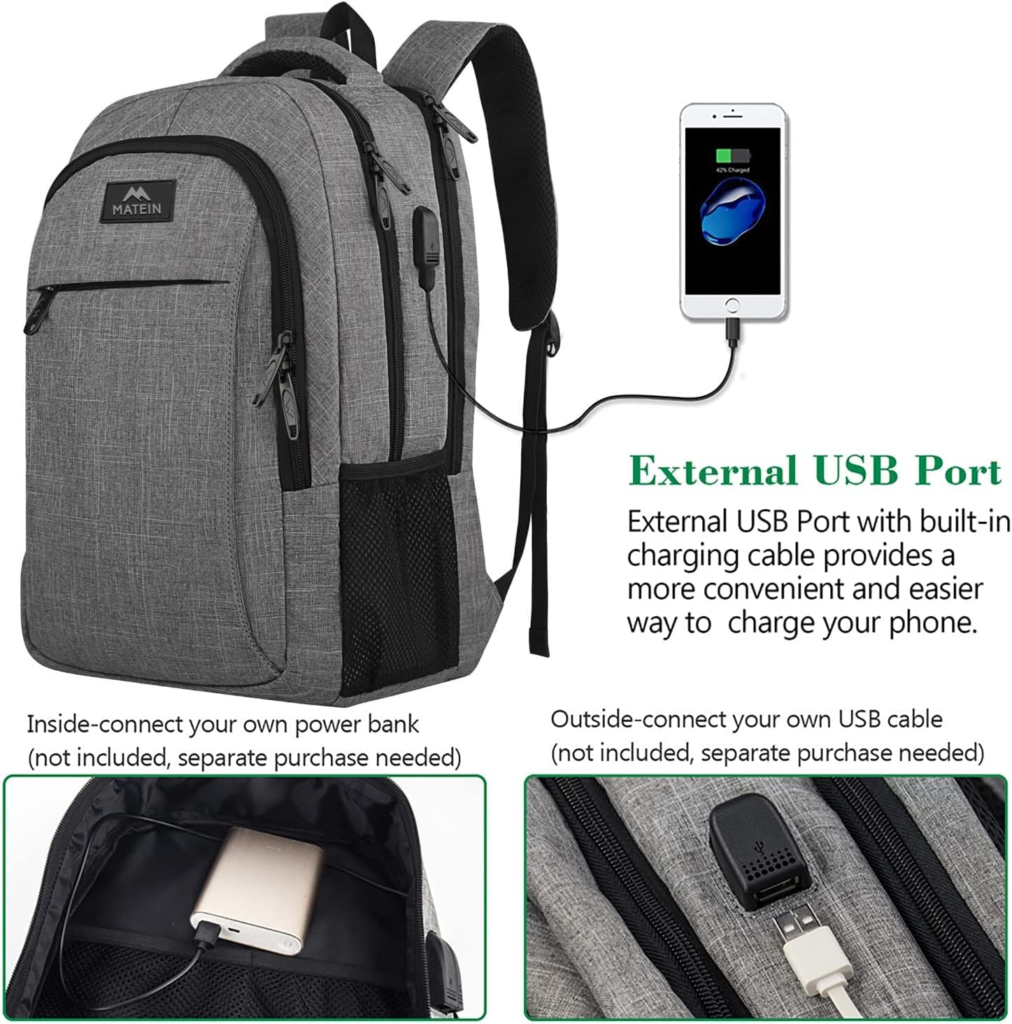 Matein Backpack with USB Charger